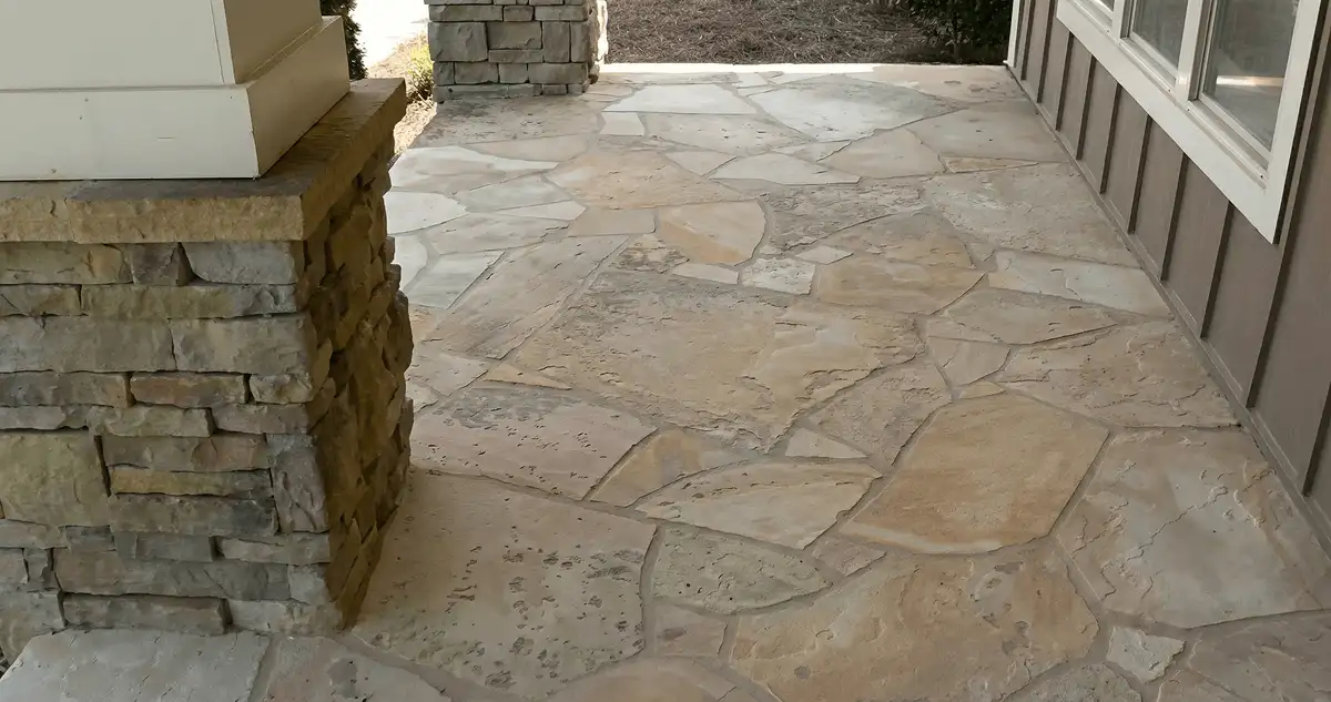 House entrance with professionally installed stone flooring in Kansas City KS